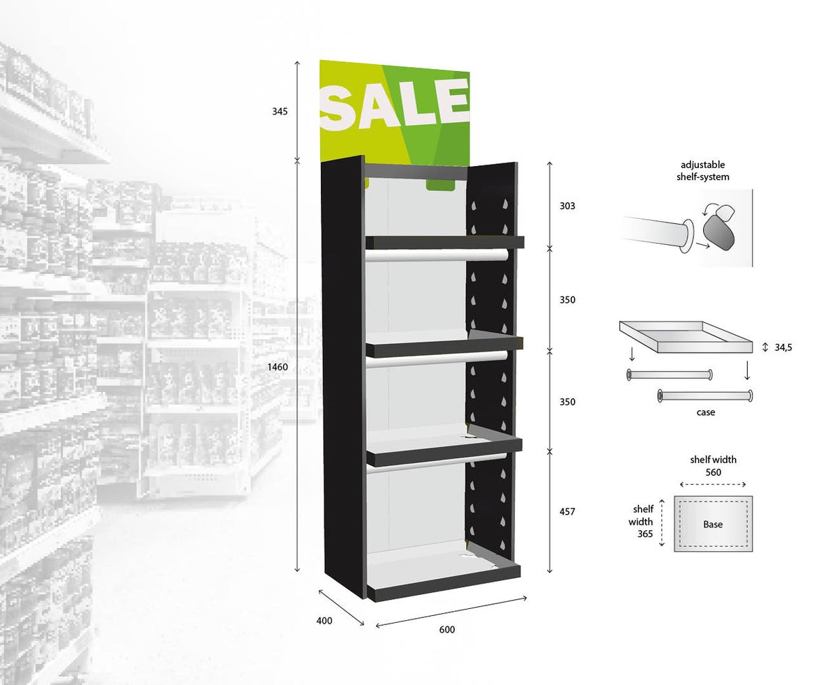 Pallet display zwart Holbox ShopDirect 