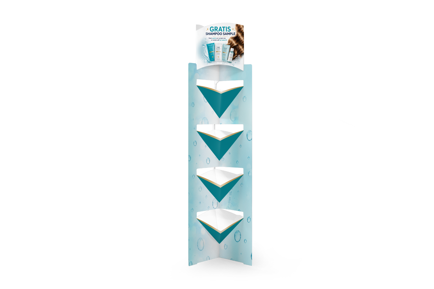 Tower Dumpbin – 4 product compartments – front view