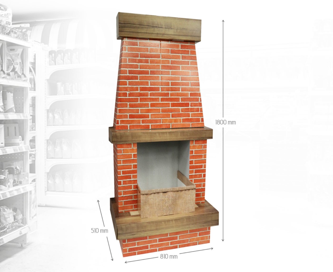 Large cardboard Saint Nicholas fireplace | 180 cm Large cardboard Saint Nicholas fireplace | 180 cm