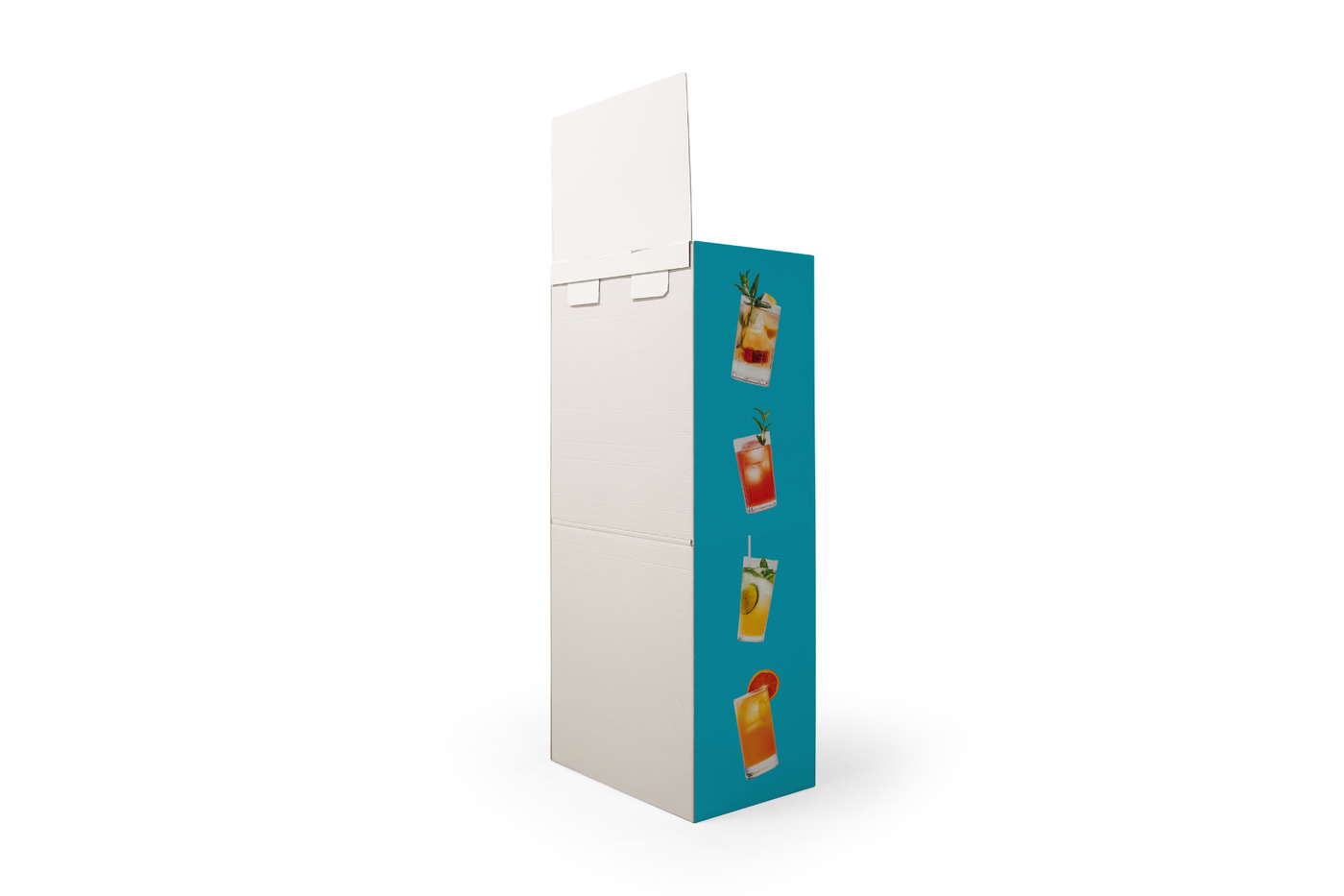 Foldable Shop Display - 45 graden links achter Foldable Shop Display - 45 graden links achter