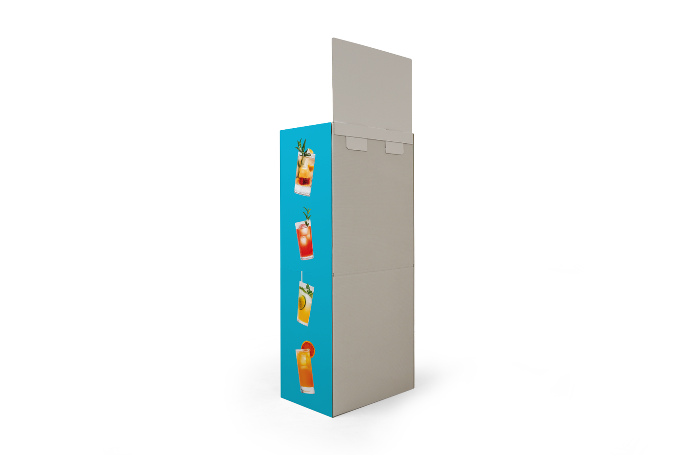 Foldable Shop Display - 45 graden rechts achter Foldable Shop Display - 45 graden rechts achter