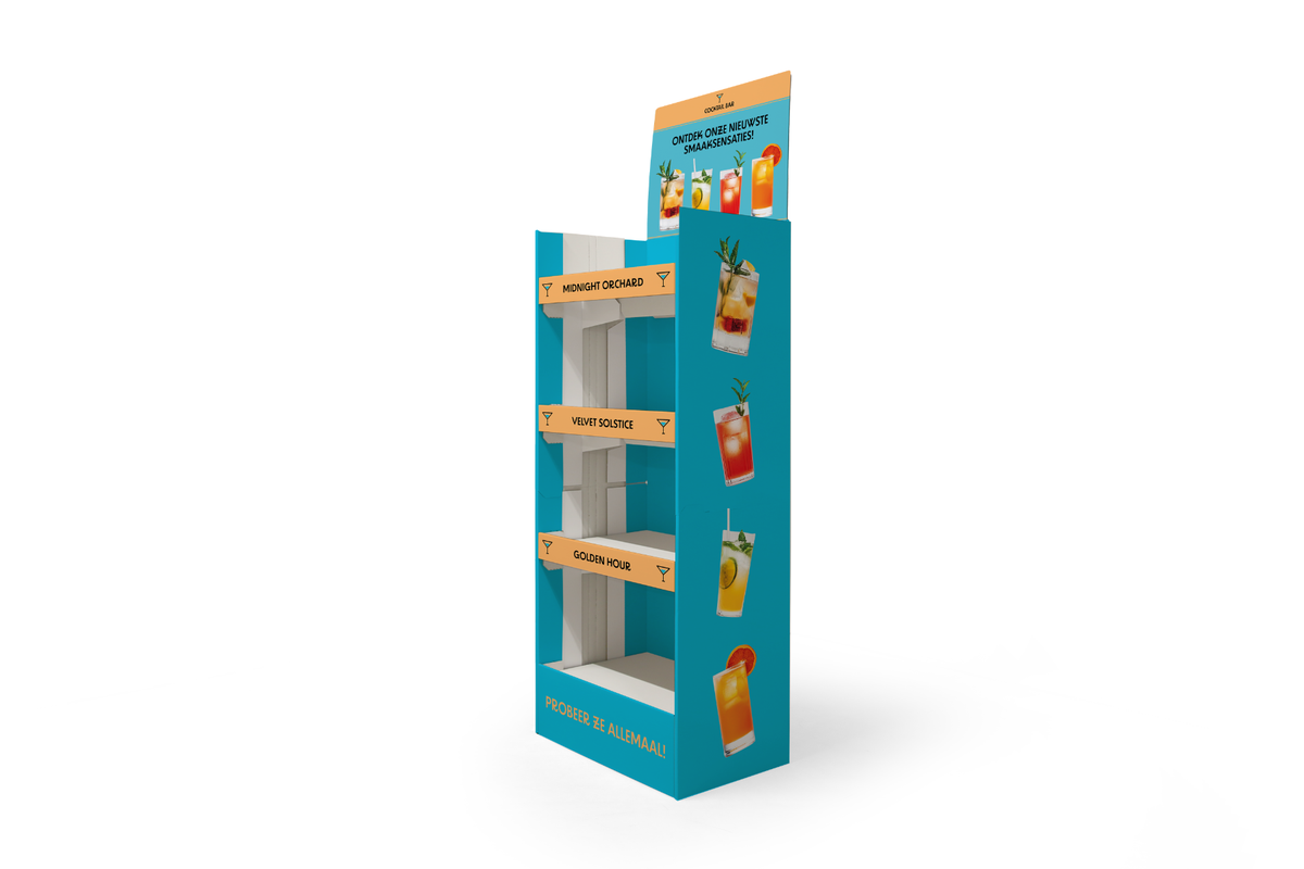 Foldable Shop Display - 45 graden rechts voor Foldable Shop Display - 45 graden rechts voor