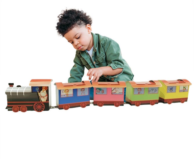 Cardboard Saint Nicholas steam train Cardboard Saint Nicholas steam train