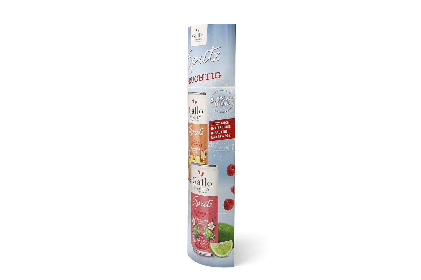 Cardboard Ellipse Display 500 x 1540 – 45-degree front right view Cardboard Ellipse Display 500 x 1540 – 45-degree front right view