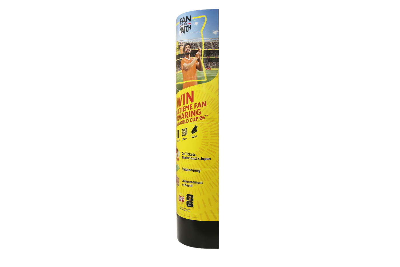 Cardboard Ellipse Display 650 x 2100 – 45-degree front right view Cardboard Ellipse Display 650 x 2100 – 45-degree front right view