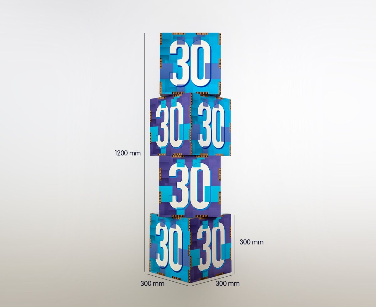 stackable cubes reboard cardboard | set of 4 | 30cm stackable cubes reboard cardboard | set of 4 | 30cm