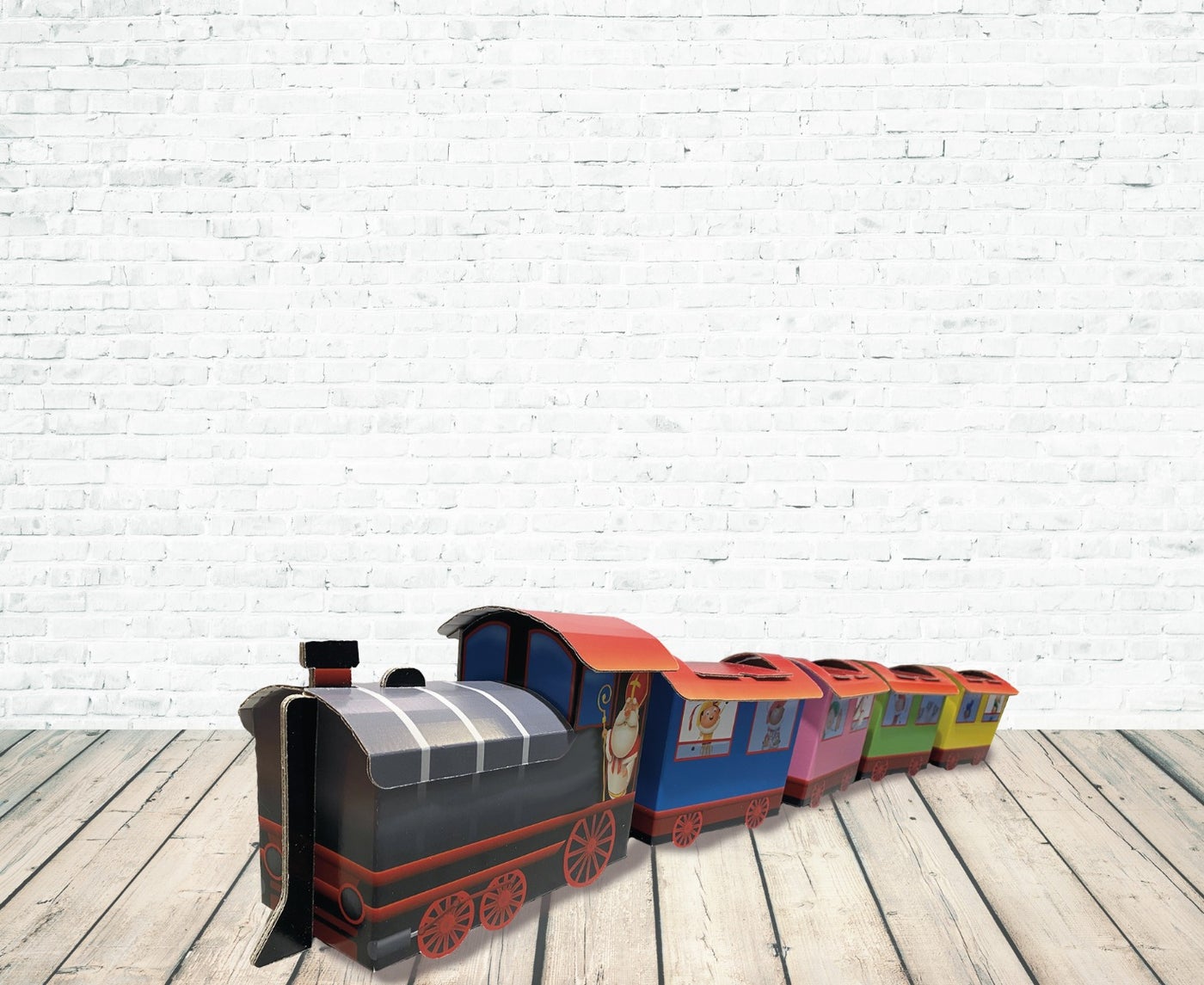 Cardboard Saint Nicholas steam train Cardboard Saint Nicholas steam train