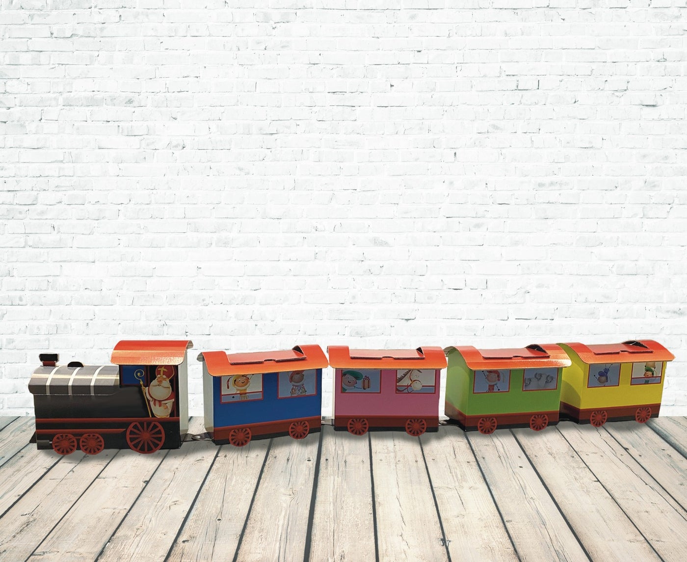 Cardboard Saint Nicholas steam train Cardboard Saint Nicholas steam train
