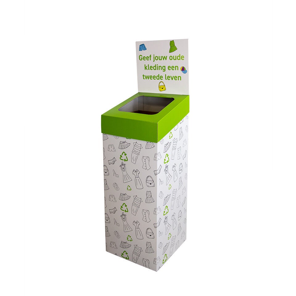 cardboard clothing collection box made by Holbox Shopdirect