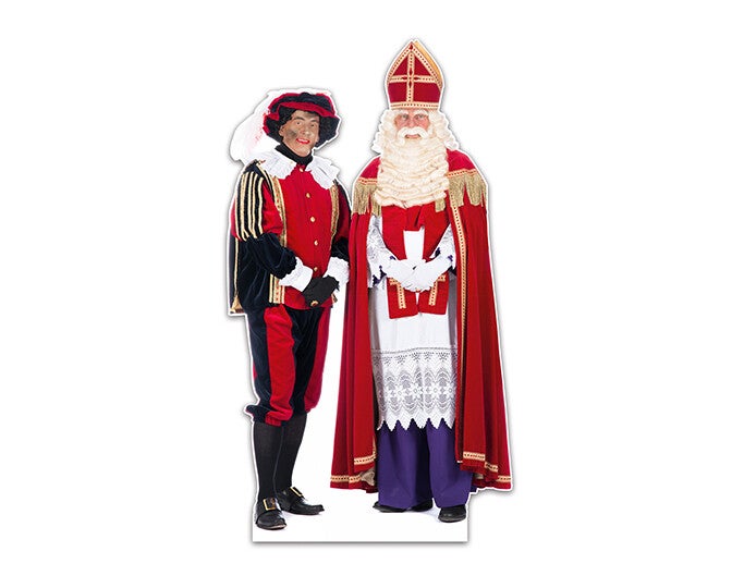 Levensgrote kartonnen Roetveegpiet en Sinterklaas