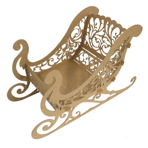 Cardboard Christmas sleigh | 101 cm long and 64 cm high