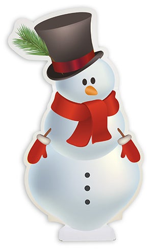 Small cardboard CONTOUR snowman | 29 cm high