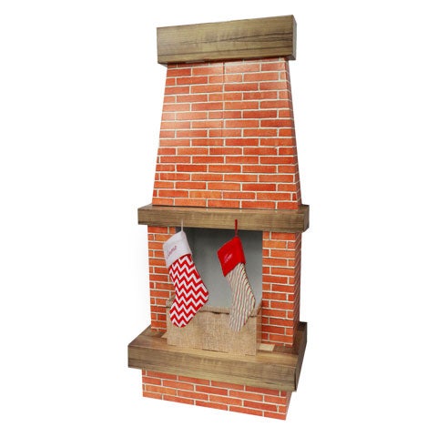 Cardboard Christmas fireplace | 180 cm high